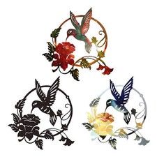 Metal Bird Wall Art Round Bird Wall Decor Silhouette Modern Outdoor Decoration