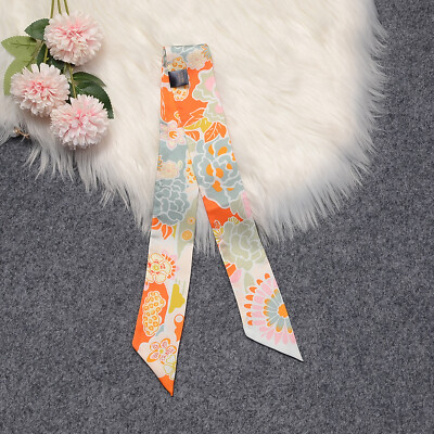 one pair of Real mulberry silk headband hundred flowers bloom silk scarf #ZS23