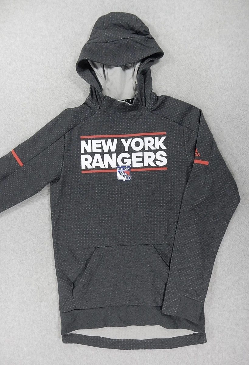 New York Rangers NHL Adidas Hockey Hoodie Sweatshirt Men s Small Gray