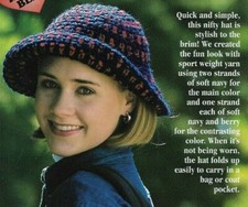 BRIMMING WITH STYLE HAT WOMEN'S CROCHET PATTERN INSTRUCTIONS