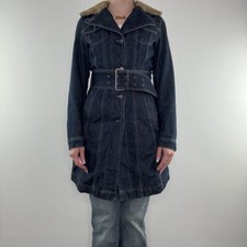 Y2k Gas Belted Long Denim Jacket