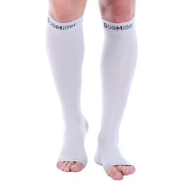Doc Miller Open Toe Ankle Socks Compression 15-20 mmHg Recovery Varicose Veins