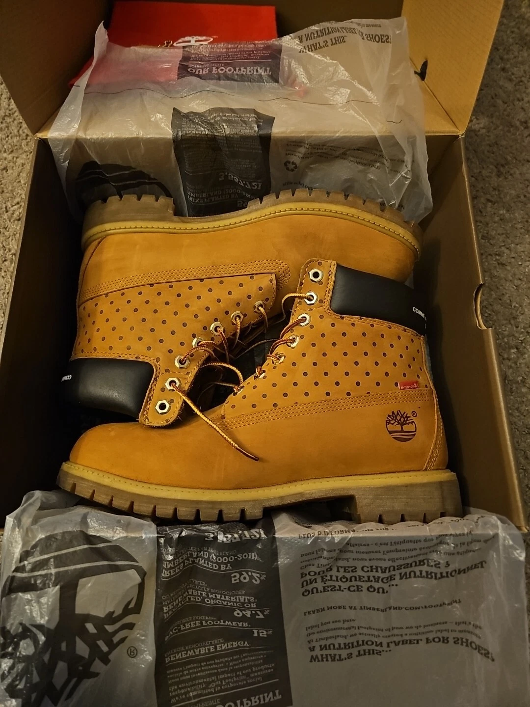 Supreme x Comme Des Garcons CDG x Timberland FW 15/16 TAILLE 10,5 TRÈS BON ÉTAT