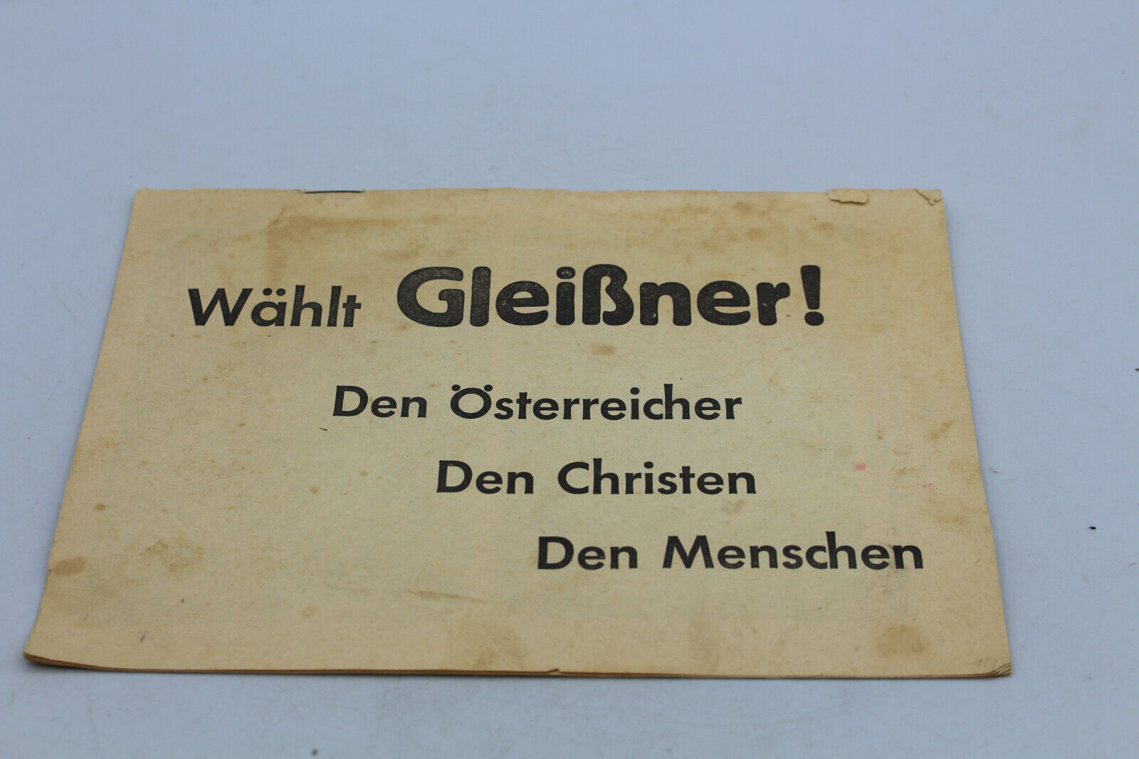 EK1086: altes Wahlkampf Prospekt Gleißner