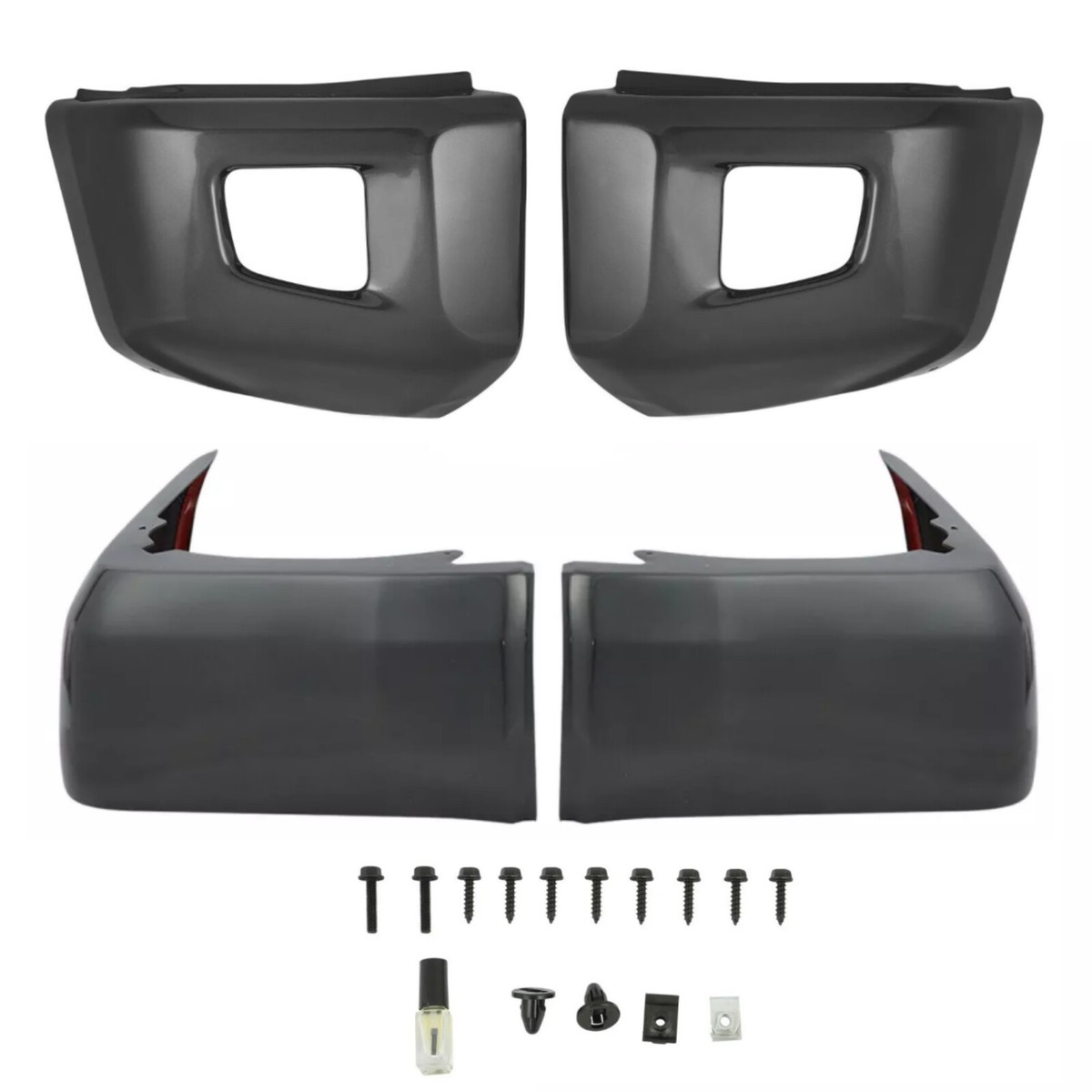 For Toyota Tundra 14-21 QTY 4 Front & Rear Bumper Covers MAGNETIC