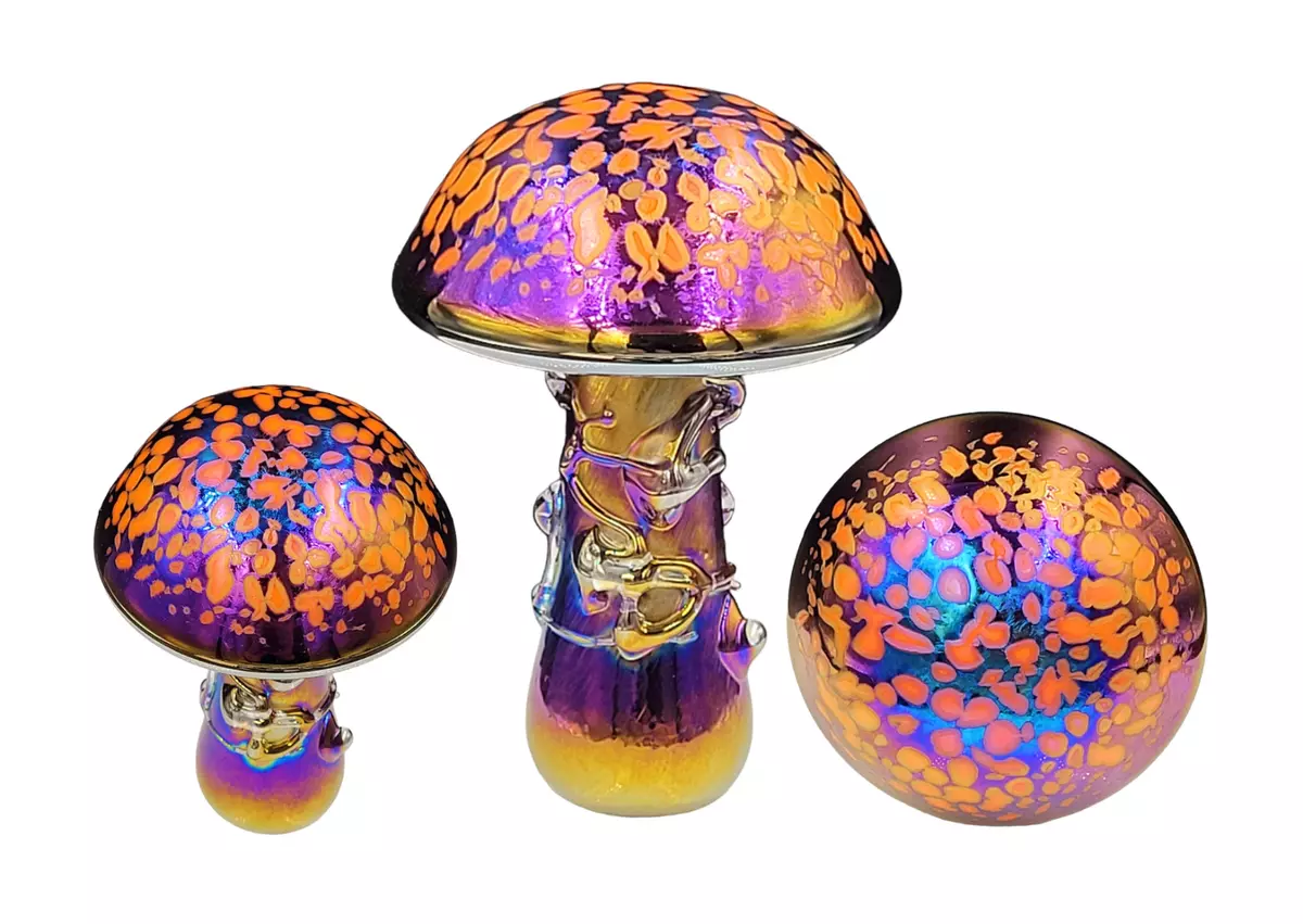 Small Iridescent Mushroom Lamp