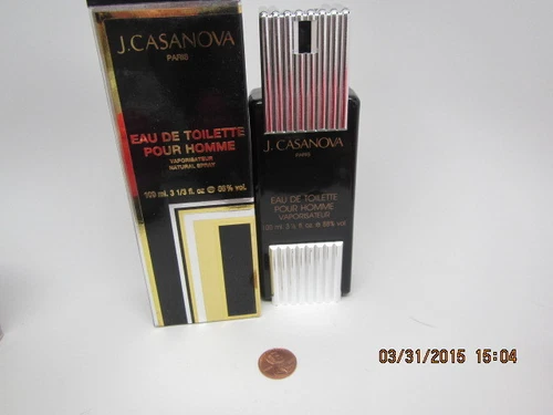 J.CASANOVA HOMME/MEN EAU de TOILETTE 3 1/3oz/100ml Spray FULL HARD TO FIND