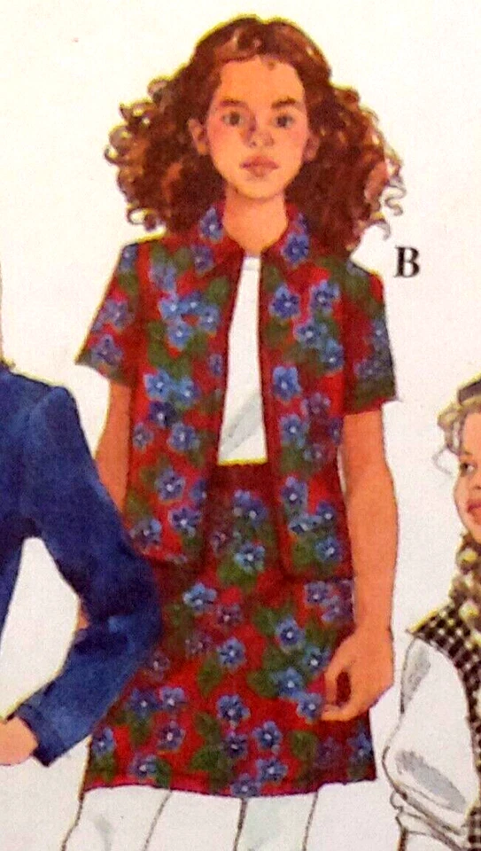 Simplicity 7750 GIRLS' EASY to Sew JACKET or Vest SKIRT and Pants Sizes 7-8-10 - Image 4 of 4