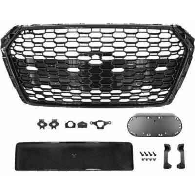 Radiator grille sports grill for Audi A4 B9 8W honeycomb grille with no PDC BLACK GLOSS