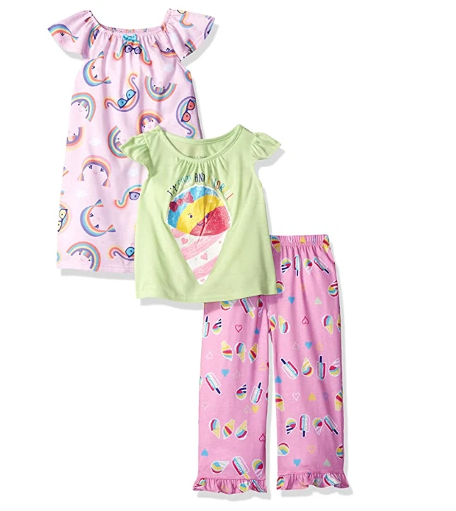 Pink and green pajama set sale
