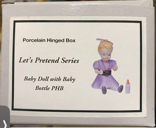 Scatola porcellana con cerniera BABY DOLL con bottiglia bigiotteria Midwest PHB nuova con scatola - Foto 8 di 9