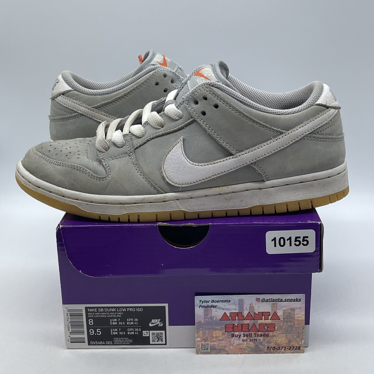 Size Nike SB Dunk Low Wolf Grey Gum Suede White Leather