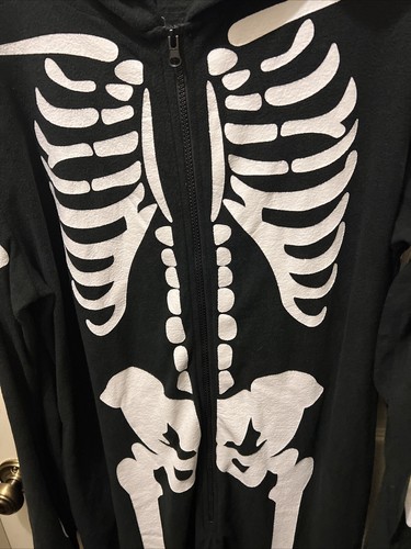 Adulto JUST LOVE Disfraz Esqueleto para Mujer Mono Pijama Cremallera Con Capucha XXL - Imagen 3 de 6