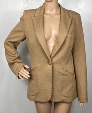 Trina Turk Sand Color Single Button Closure Blazer Jacket Size 8