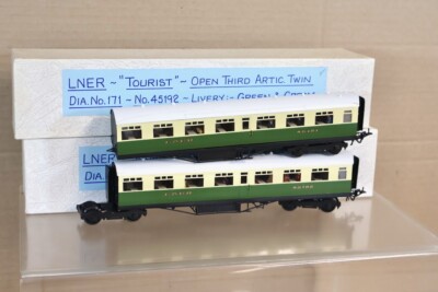 DJH COMET Modellbausatz Touristenwagen LNER Grün Creme Twin 3. Klasse