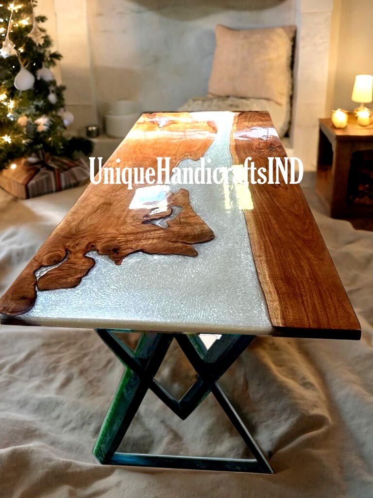 Epoxy Dining Table,Epoxy Table, Wood Epoxy Dining Room Table Resin River Table,