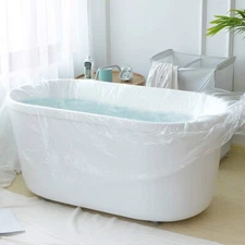 DISPOSABLE BATH TUB COVER LINER FOR TRAVEL HOTELS HOME - 10 COUNT