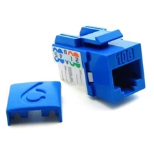 Cat6A RJ45 10Gbps Network LAN Ethernet Keystone Jack 110 Punch Down 8P8C Blue