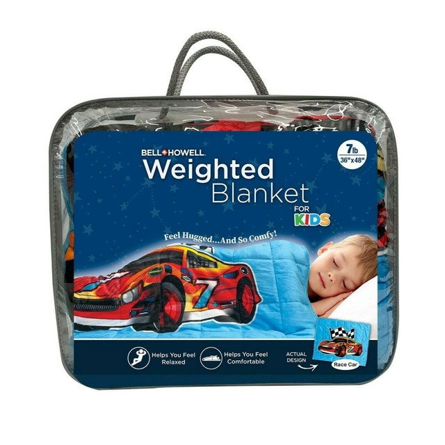 Bell and Howell 2838 Soft Polyester Shell Cars Weighted Blanket 7 Lbs