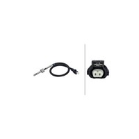 Hella Sensor, Abgastemperatur 6PT 010 376-471 FüR MERCEDES-BENZ, Hinten, Links