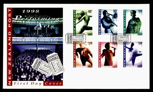 DR WHO 1998 NEW ZEALAND FDC PERFORMING ARTS COMBO $1.80 R38959