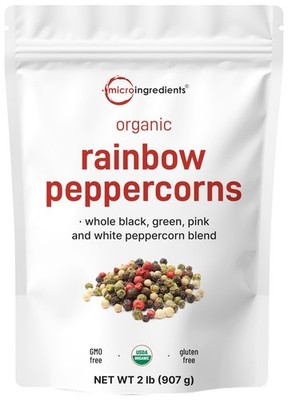Micro Ingredients Organic Whole Rainbow Peppercorns, 2lbs | Whole Peppercorns