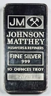 *JOHNSON MATTHEY 10 OZ .999 SILVER BAR* NR #C1751