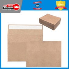 100 Pack 4x6 Brown Kraft Self Seal Envelopes for Invitations Greeting Cards A6