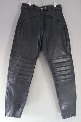 JTS SCHWARZE LEDER BIKER HOSE GRÖSSE 18: TAILLE 32 ZOLL/INNENBEIN 30 ZOLL