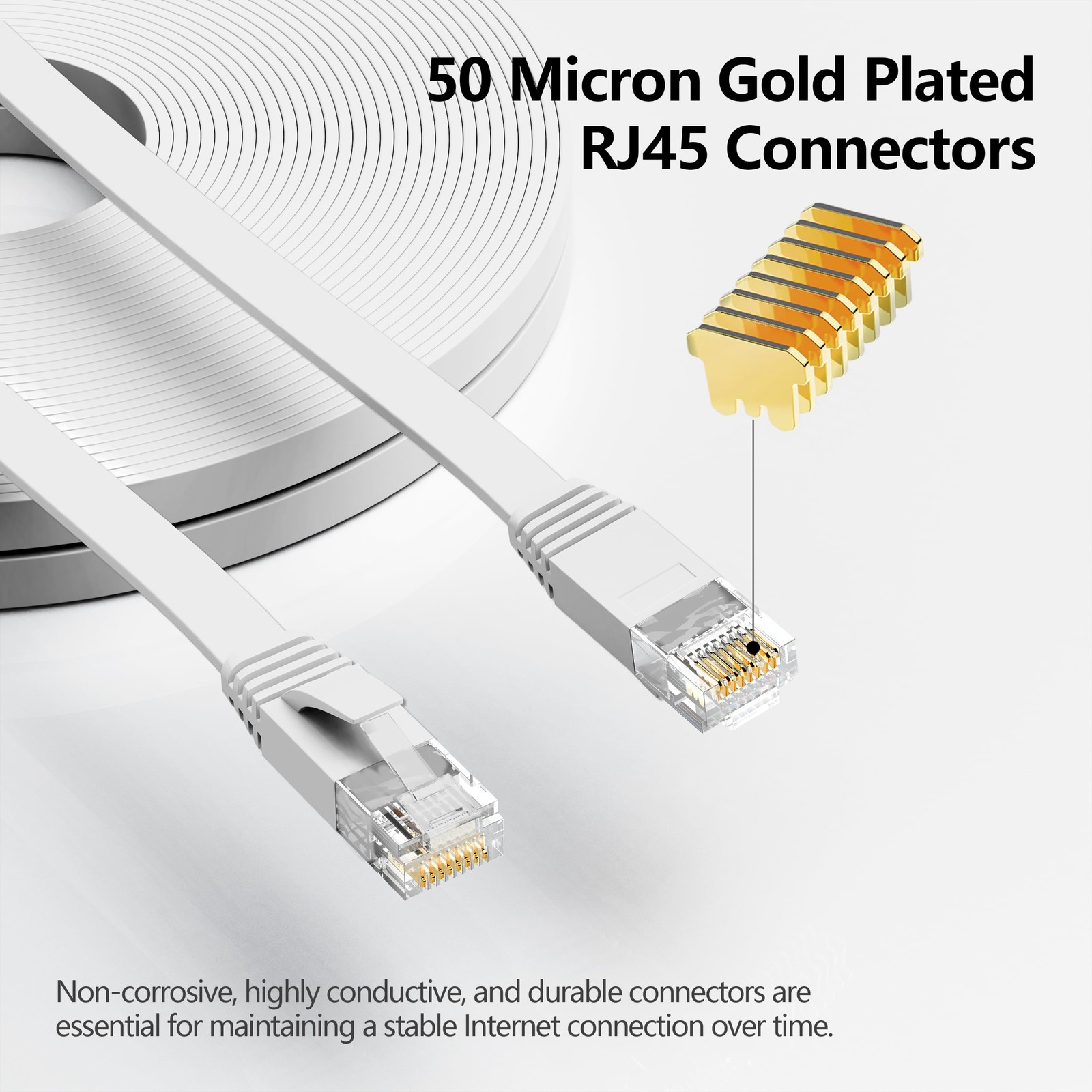 Cat 6 Ethernet Cable 100 ft, Outdoor & Indoor 10Gbps Support Cat8 Cat7 Networ...