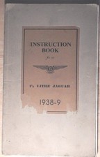 SS (Jaguar) Instruction Book (Owners Manual) for 1938/9 1 Litre Jaguar