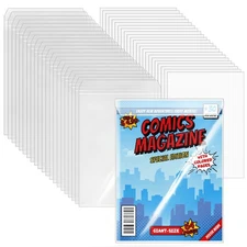 25 Sets Current Size Comic Book Bags and Boards, Reusable Transparent Comic B