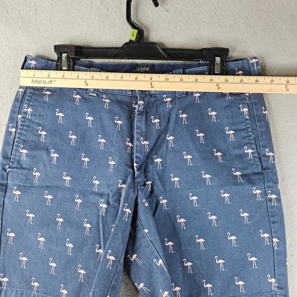 J Crew Gramercy Shorts Mens 30 Blue Flamingo Print Casual Summer Lightweight - Image 2 of 4