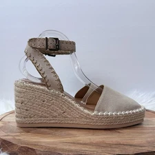 Crown Vintage Shoes Womens Size 10M Espadrille Wedge Ankle Strap Sandal Summer