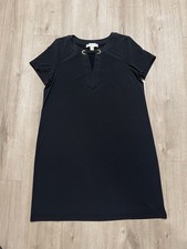 Michael Kors Black Midi Short Sleeve Dress with Gold Accents Women’s Size Large