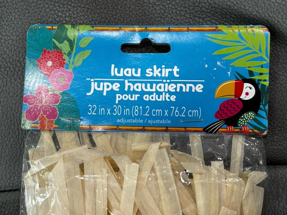 Falda Luau Hawaiana - Adulto - Falda Hula Hierba Color Natural Foto 2 de 4