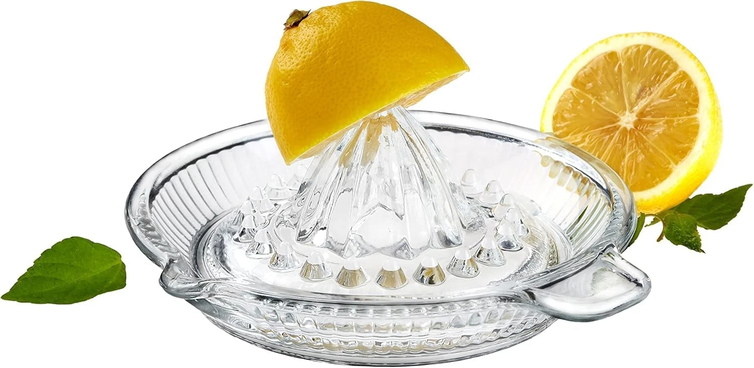 Glass Lemon Juicer, Manual Squeezer for Orange, Grapefuit, Small Citrus, Extr...