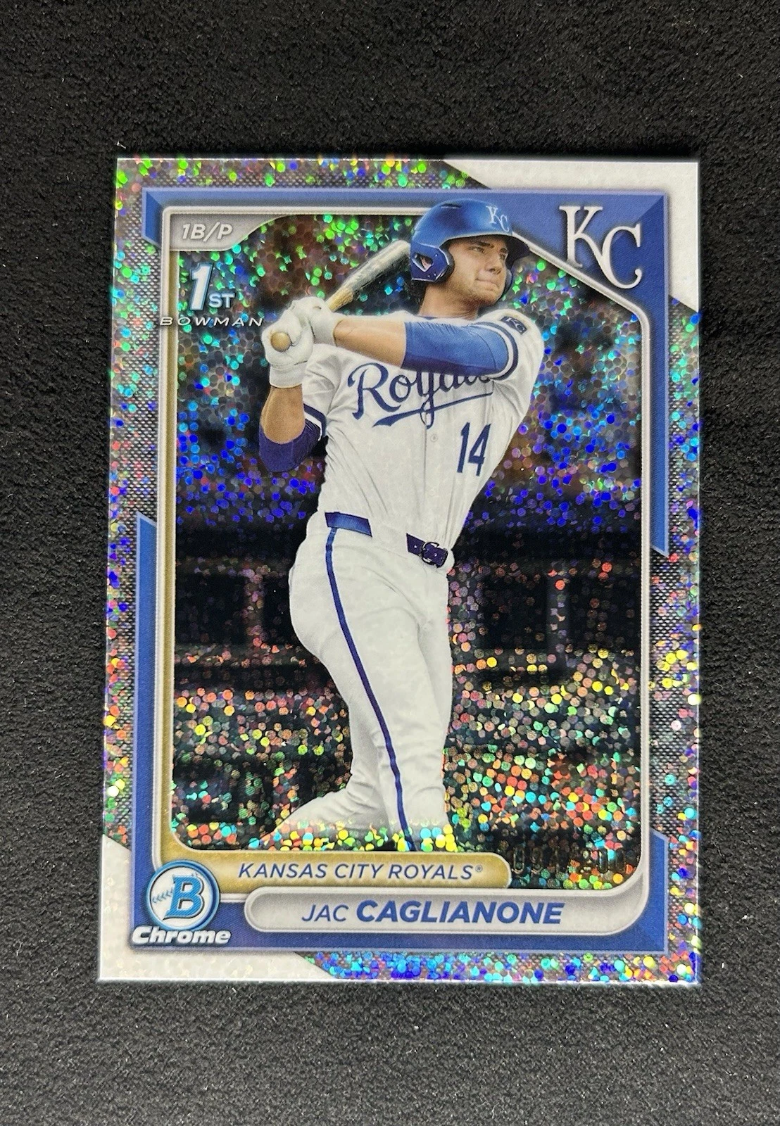 2024 Bowman Draft Jac Caglianone 1st Chrome Sparkle Refractor /200 KC Royals RC