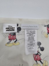 Pottery Barn Kids Disney Mickey Mouse Toddler Top Sheet W/Pillow 100 Organic