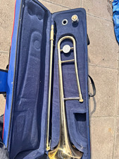 Bb Tenor Slide Trombone, Brass Body & Bell, Gold Finish, Includes Case