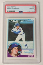 Ryne Sandberg CUBS HOF 1983 Topps Rookie Card # 83 PSA 8. rookie card picture