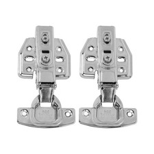 2Pcs Cabinet Hinges Stainless Steel 2.0mm Thick 105-110° Opening Mute Muffler
