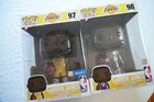2-Funko Pop’s JUMBO NBA Lebron James #97 & #98 10 Inch Purple & Yellow Set