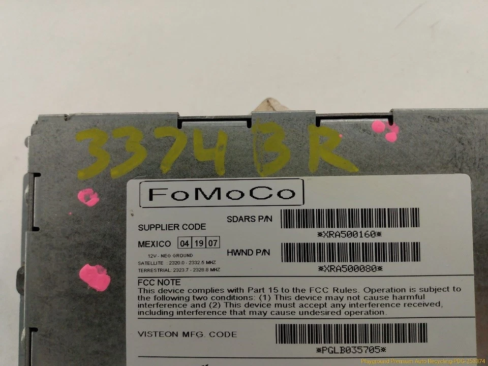 Receptor estéreo de radio satelital Land Rover LR3 Sirius compatible con 2007-2011 07 08 09 10 Foto 3 de 4