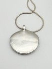 Sterling Silver Vintage Onyx & Abalone Split Pendant Necklace 22" — photo 6
