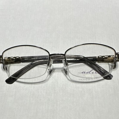 adra Dorothy Grey 53017 Silver Half Rim Metal Eyeglass Frames 17-135 Women