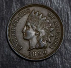 1899 Indian Cent  AU Details    Lot 4458