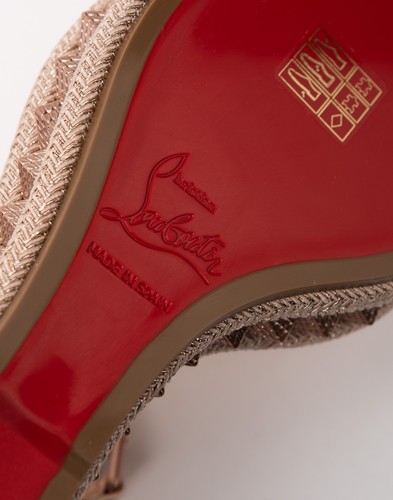 RRP €1100 CHRISTIAN LOUBOUTIN PYRACLOU Leather Slingback Sandals US5 UK2 EU35 - Imagen 8 de 11