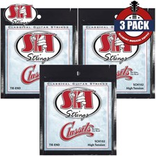 3-PACK SIT SCH102 Classits Clear Nylon High Tension Classical Guitar Strings