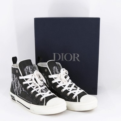 CHRISTIAN DIOR B23 League High Top Black Oblique Sneaker Size 45 (PZ2003613)